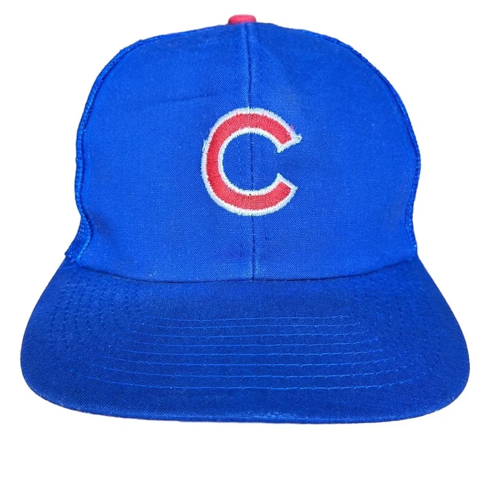 Vintage Twins Enterprise Chicago Cubs Blue Trucker Adjustable SnapBack Cap MLB